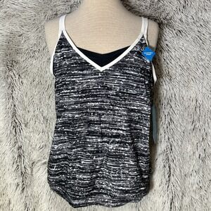 Free Country Free Style Mix Match Swim Wear Top NWT Women's‎ Medium Black White